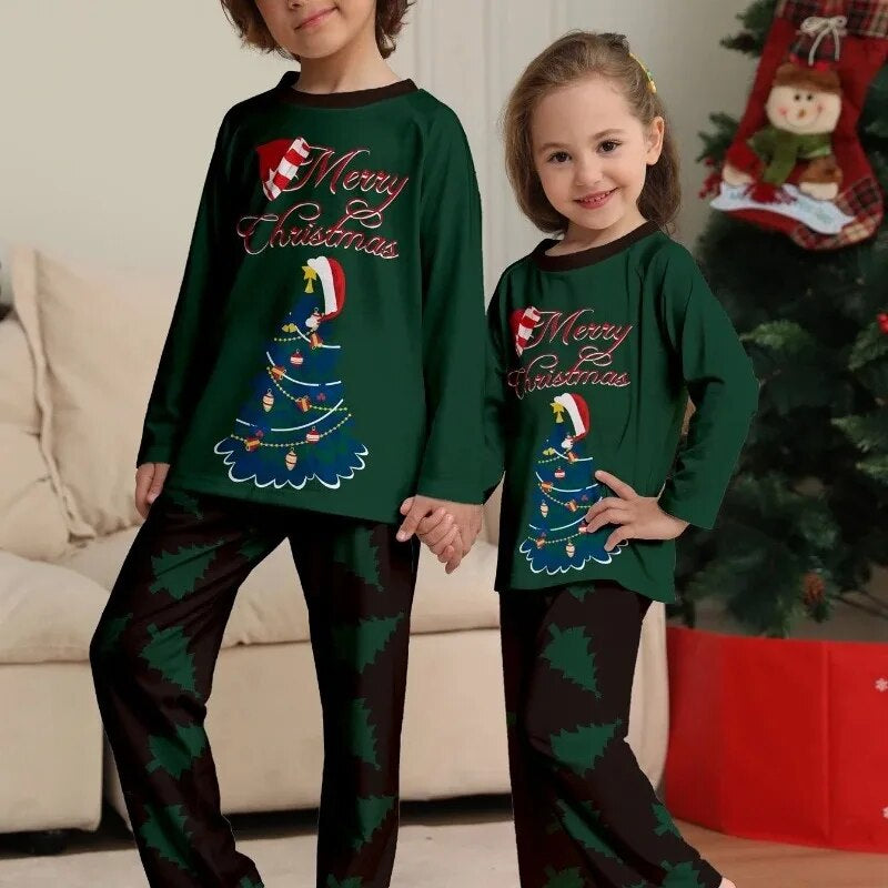 Family Matching Outfit Christmas New Spring Autumn Pajamas Sets Holiday Long Sleeves Homewear a Family of Five Sleepcoat H109