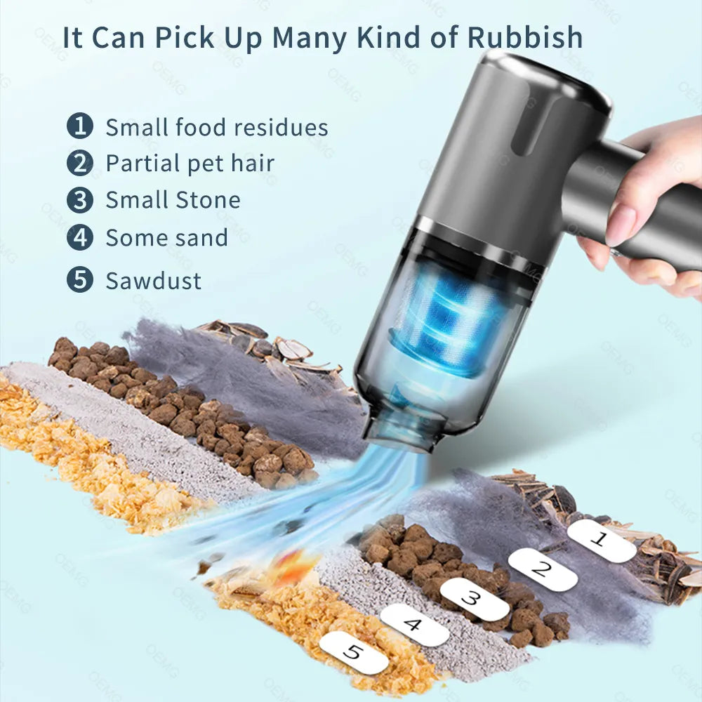 Mini Car Vacuum Cleaner, Portable, Wireless Hand Held Cleaner for Home/Car Cleaning