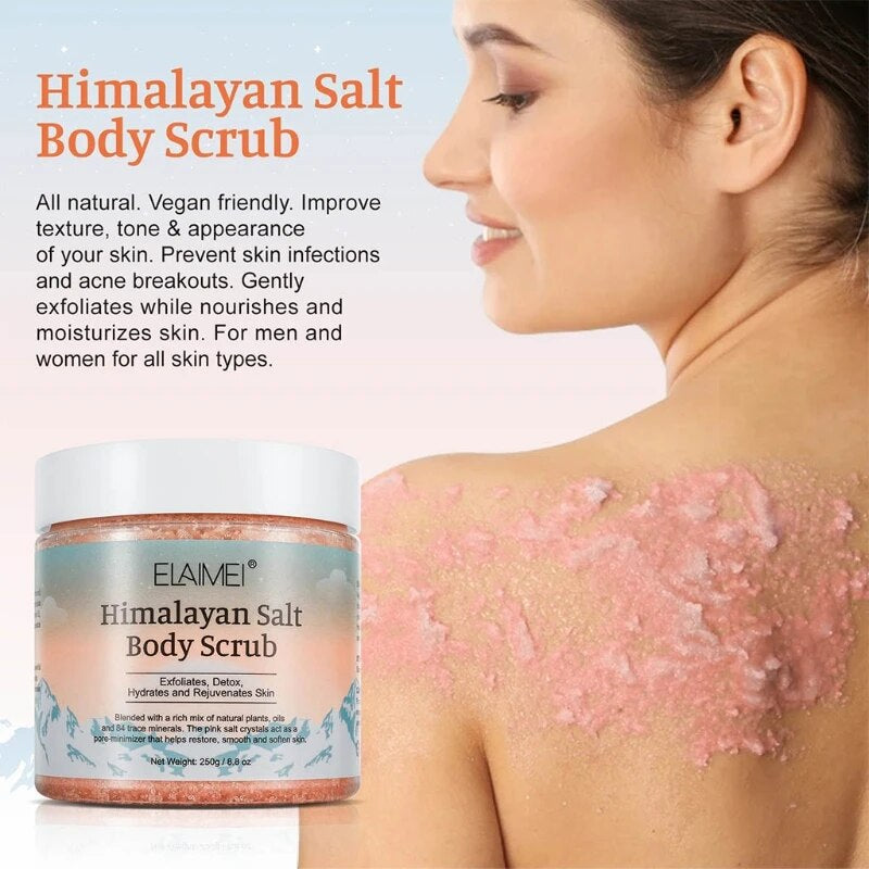 Natural Himalayan Exfoliating Salt Body Scrub for Acne, Blackheads, & Deep Cleansing