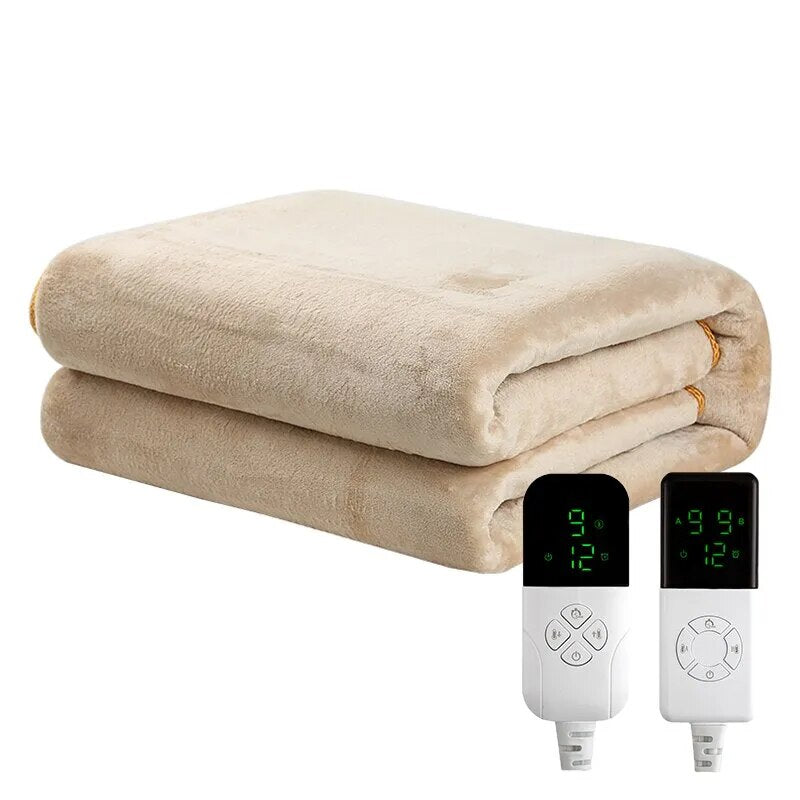 Thermal Soft Warming Winter Coral Fleece Throw Heated Heating Electric Blanket