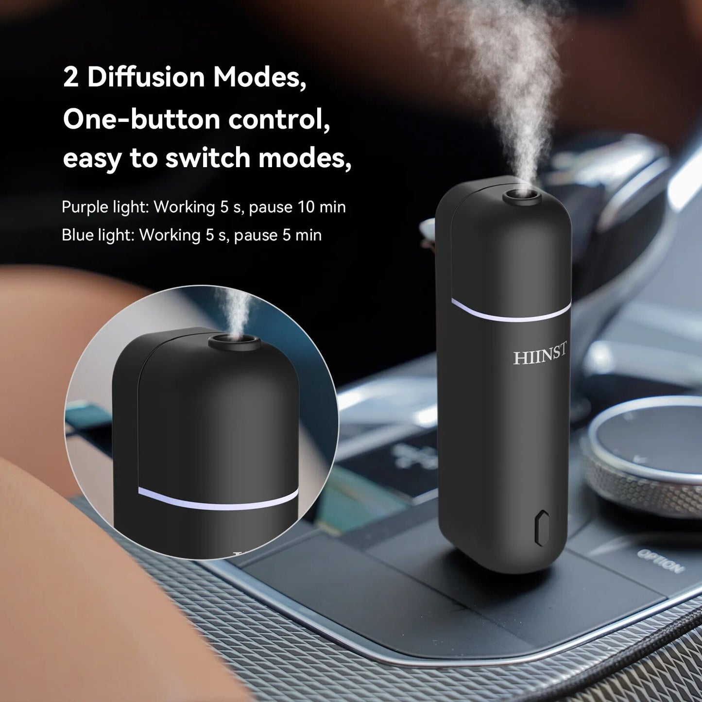 Car Perfume Vent Clip Battery Operated Scent Diffuser Cordless Design with Six Scent Small Portable Gifts for Him/Her