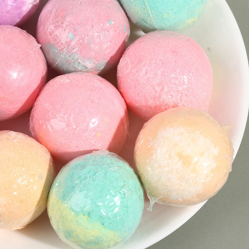 12Pcs/Set Natural Mini Handmade Bath/Foot Spa Bombs w/ Rich Essential Oils for Moisturizing Dry Skin (Relaxing Scent)