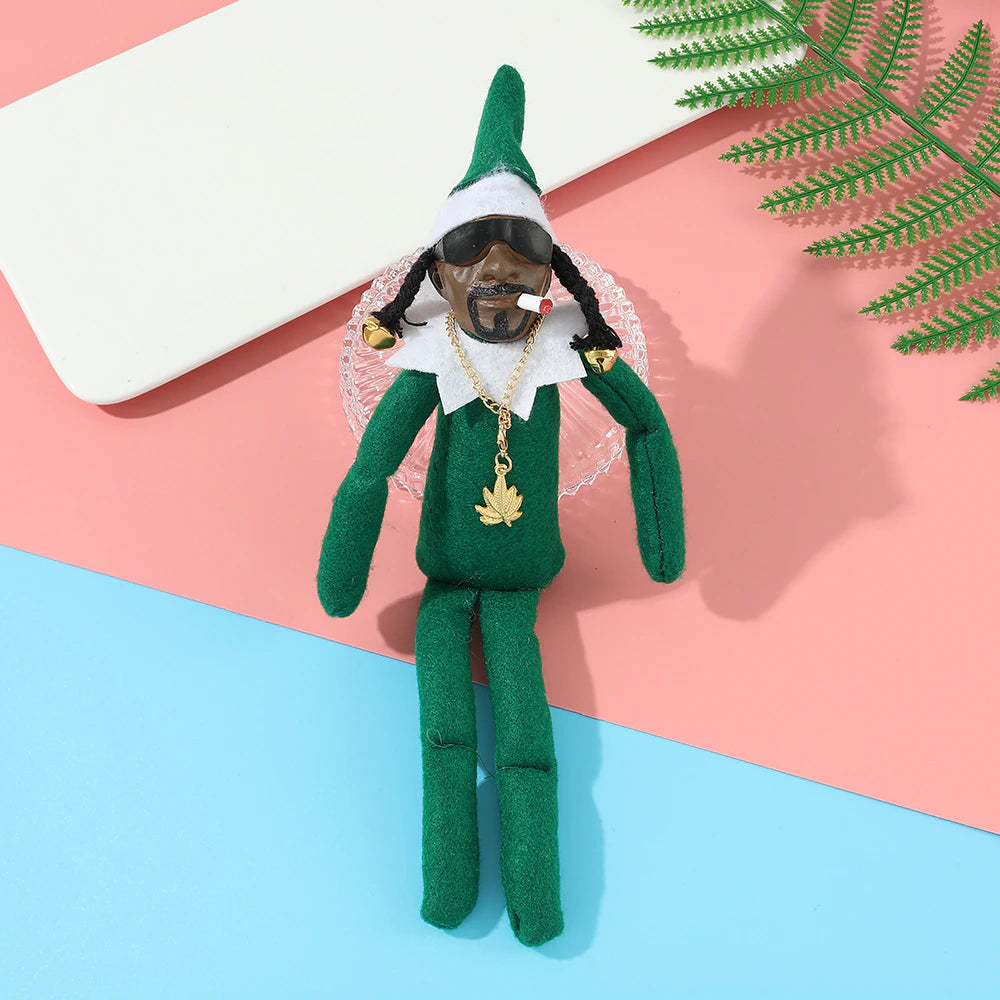 Snoop on a Stoop Christmas Elf Doll Spy on a Bent Christmas Elf Doll Home Decoration New Year Christmas Gift Toys