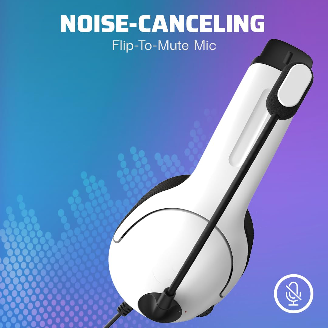 AIRLITE Wired Stereo Gaming Playstation Headset with Noise Cancelling Boom Microphone: PS5/PS4 (Frost White)