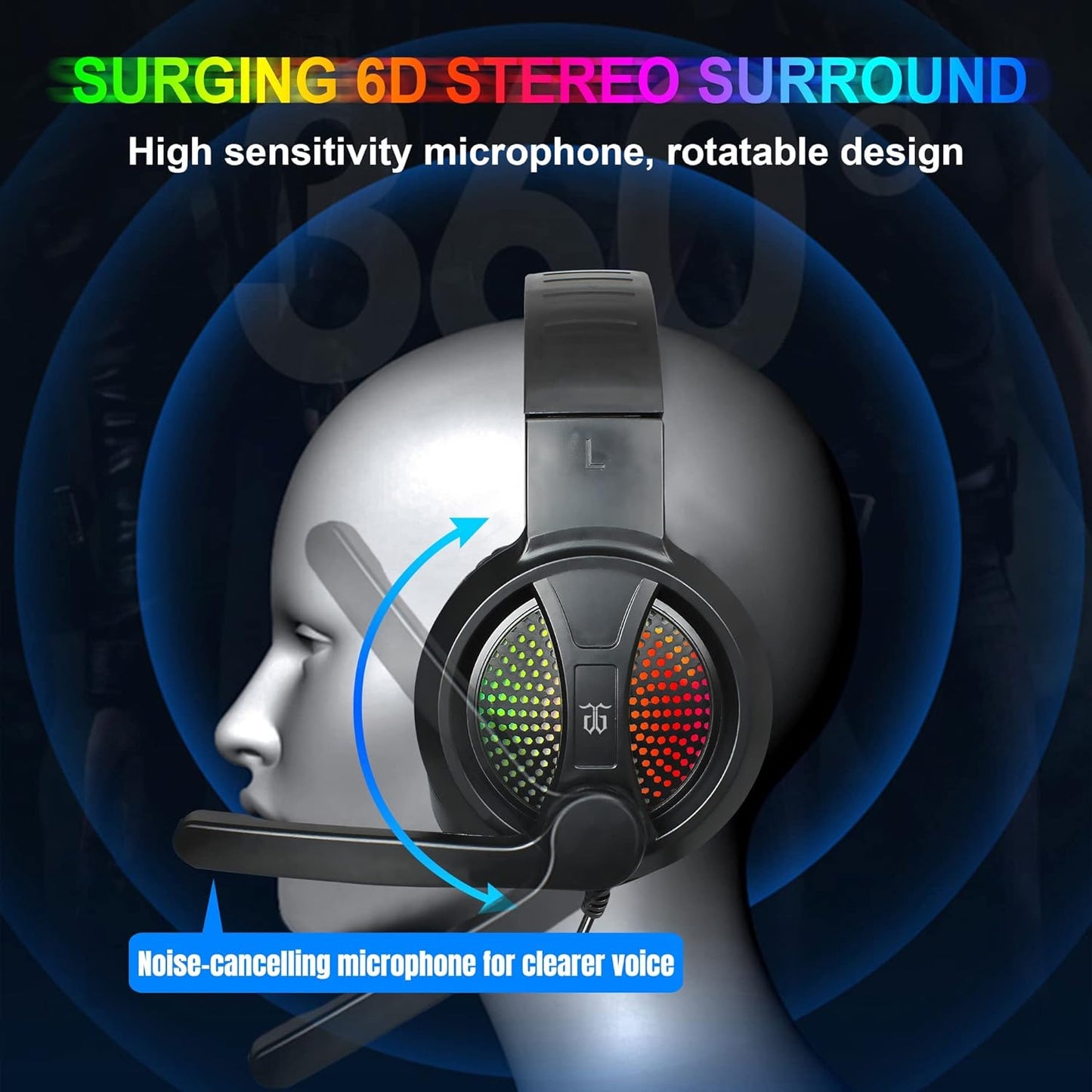 Gaming Keyboard and Mouse,Headphones,Mouse Pad,All in One Combo for PC Gamers and Xbox and PS4 Users