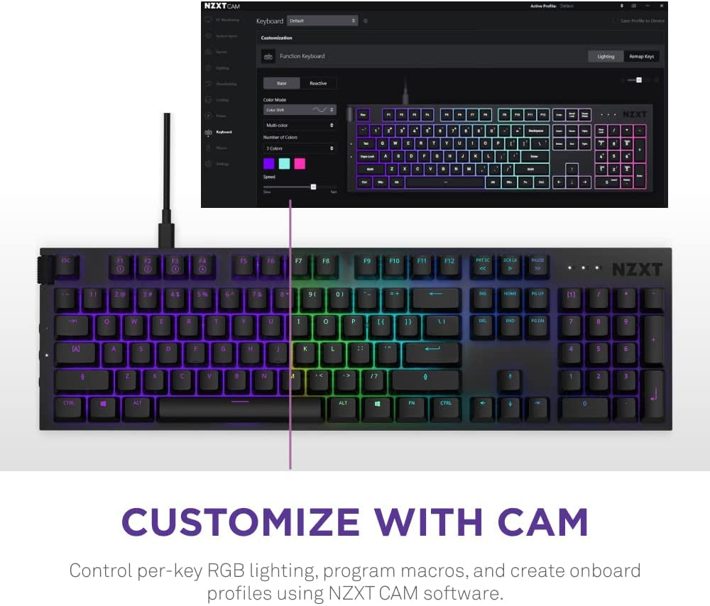 Function Minitkl - Compact Tenkeyless Gaming Keyboard – Gateron Red Mechanical Switches: Linear, Fast, and Quiet – Hot-Swappable – RGB Backlit – Aluminum Top Plate – Sound Dampening Foam – Black