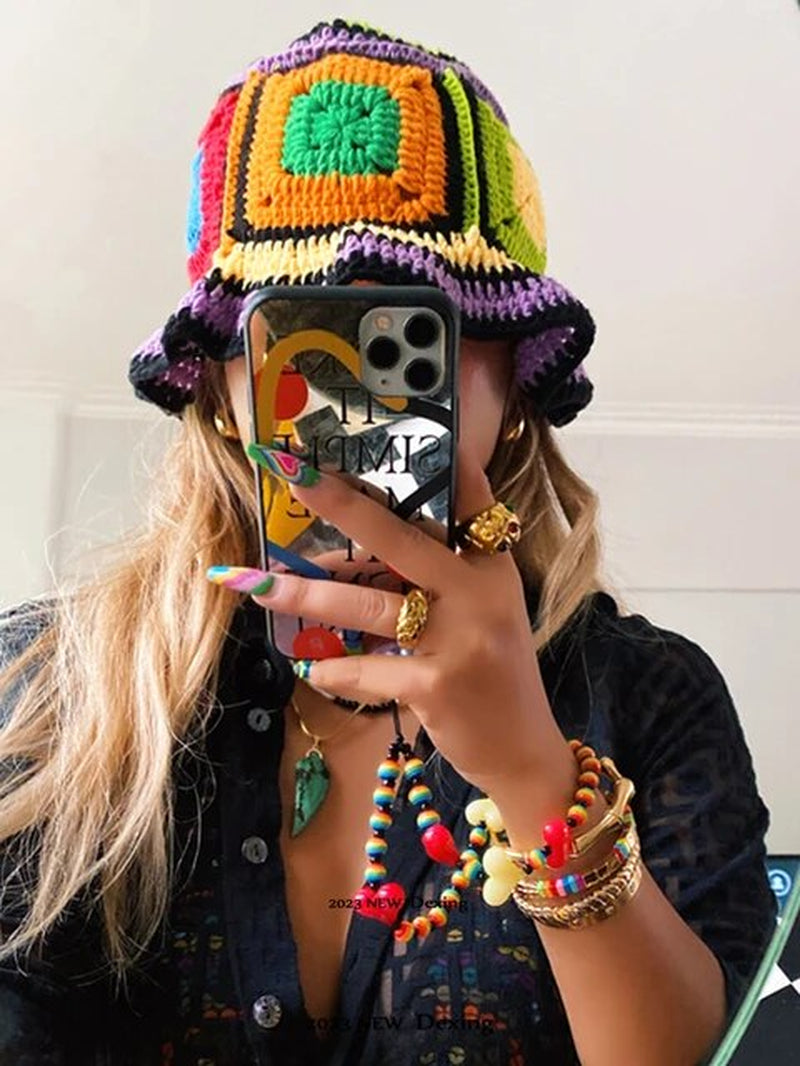 Women's Handmade Knitted Crochet Bucket Hat