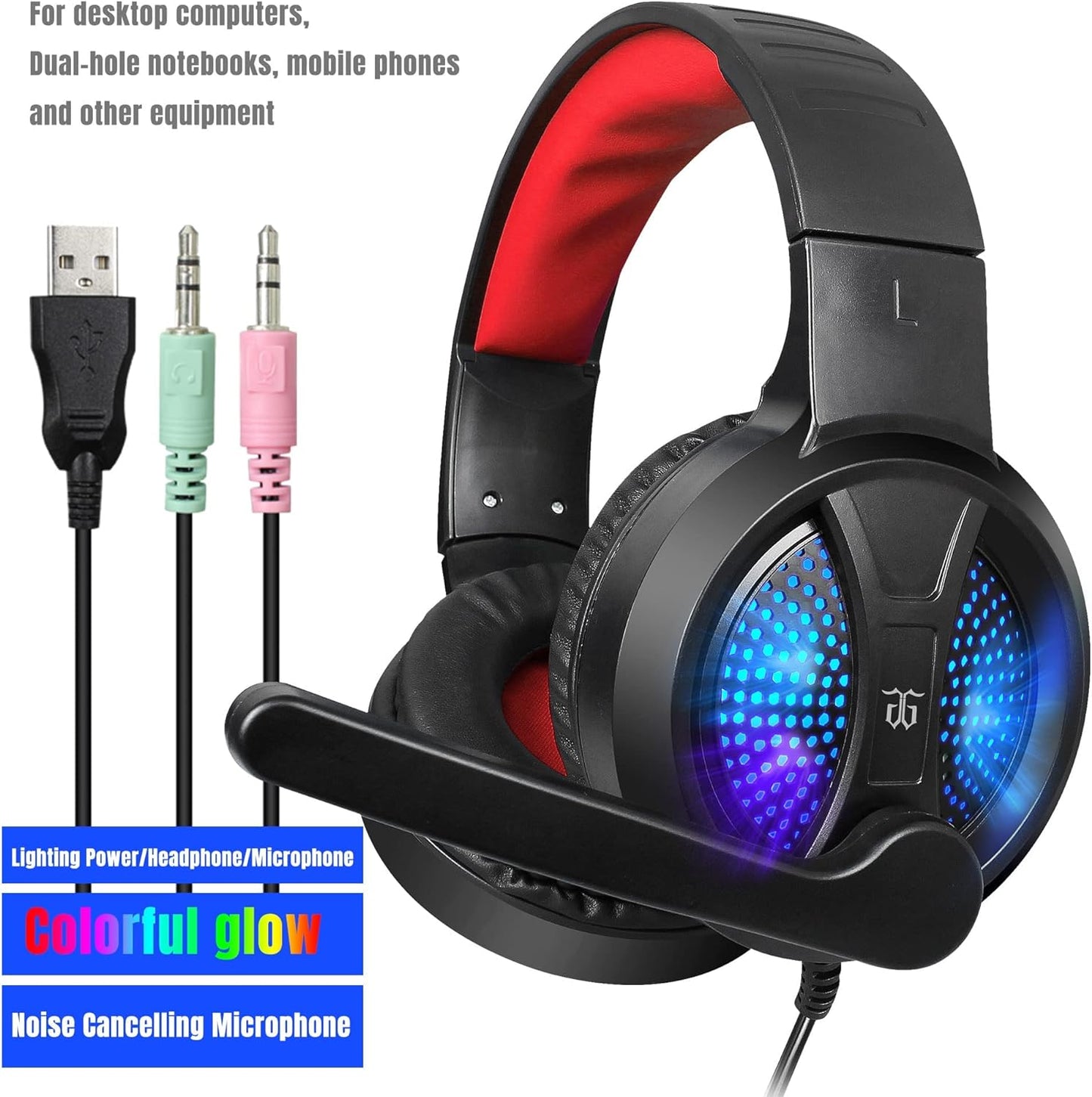 Gaming Keyboard and Mouse,Headphones,Mouse Pad,All in One Combo for PC Gamers and Xbox and PS4 Users