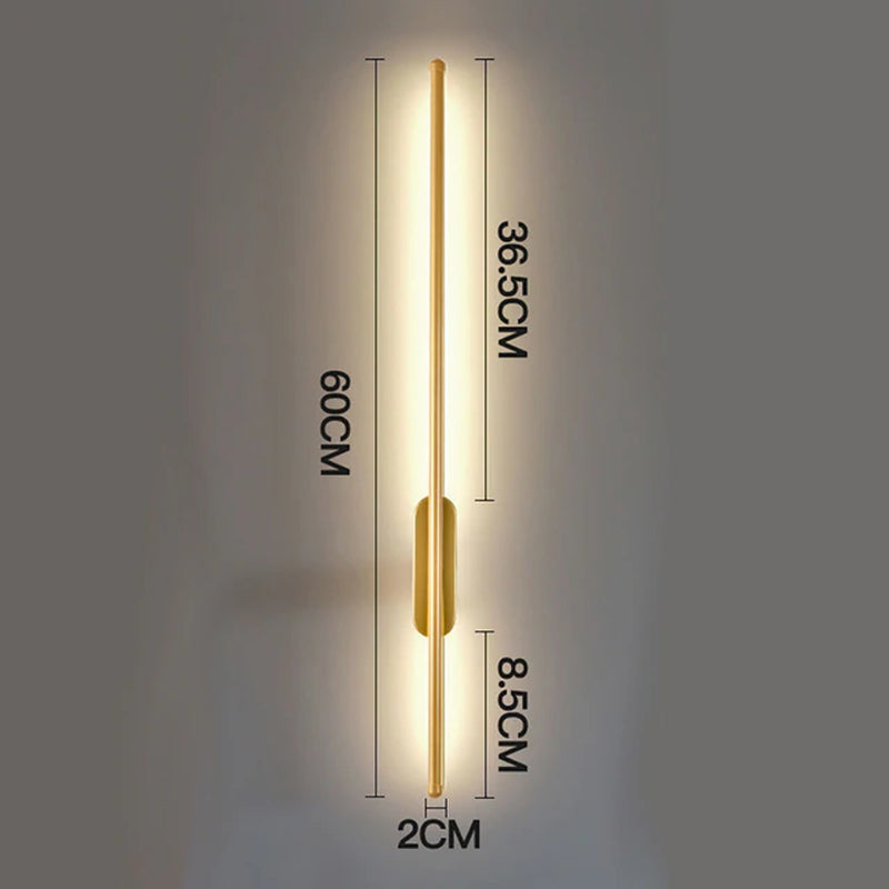 60Cm Strip LED Living Room Wall Light Modern Nordic Sofa Background Full Copper Bedroom Bedside Wall Light AC85-265V