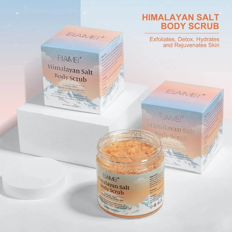 Natural Himalayan Exfoliating Salt Body Scrub for Acne, Blackheads, & Deep Cleansing