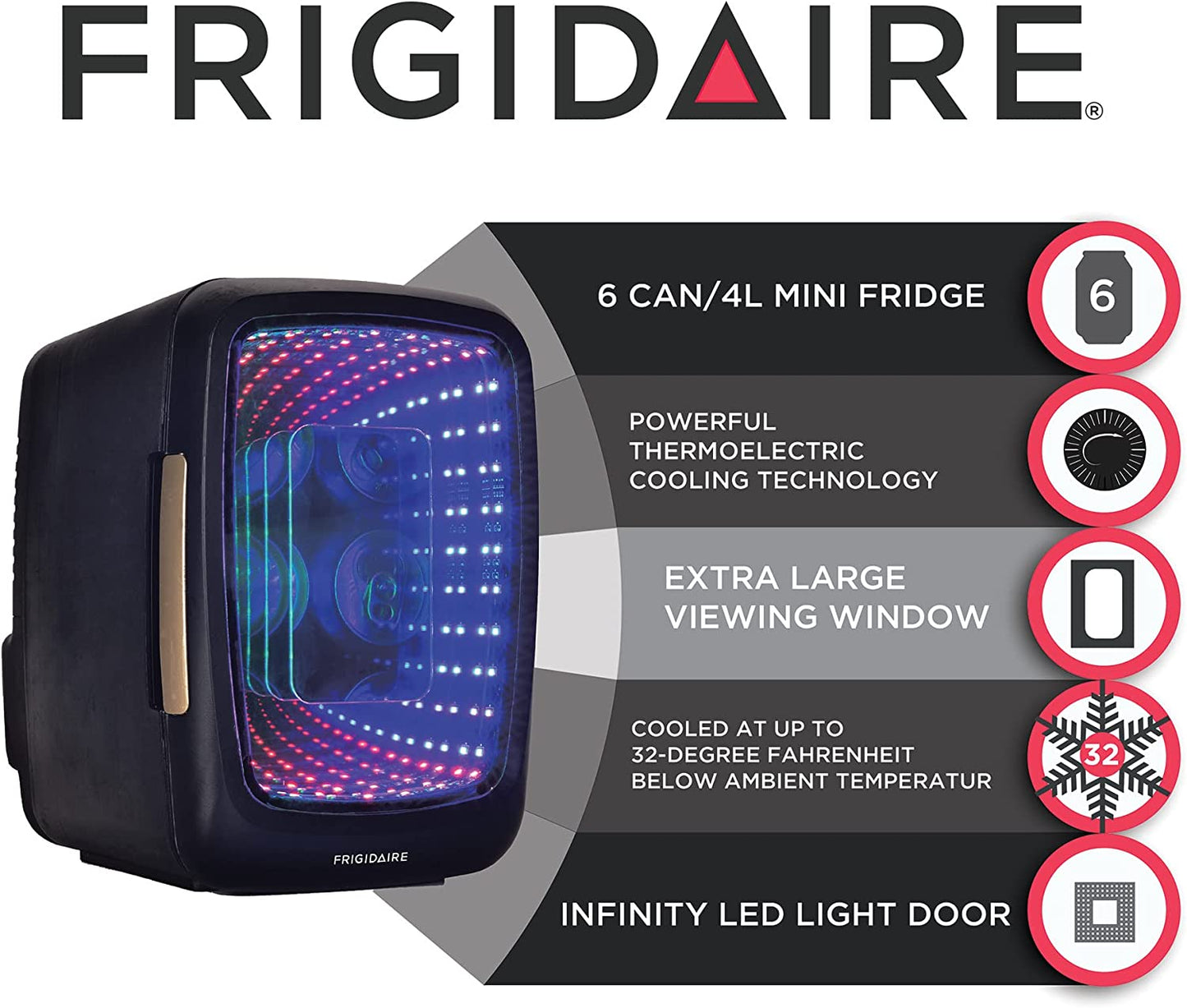 EFMIS179 Gaming Light up Mini Beverage Refrigerator, Stealth