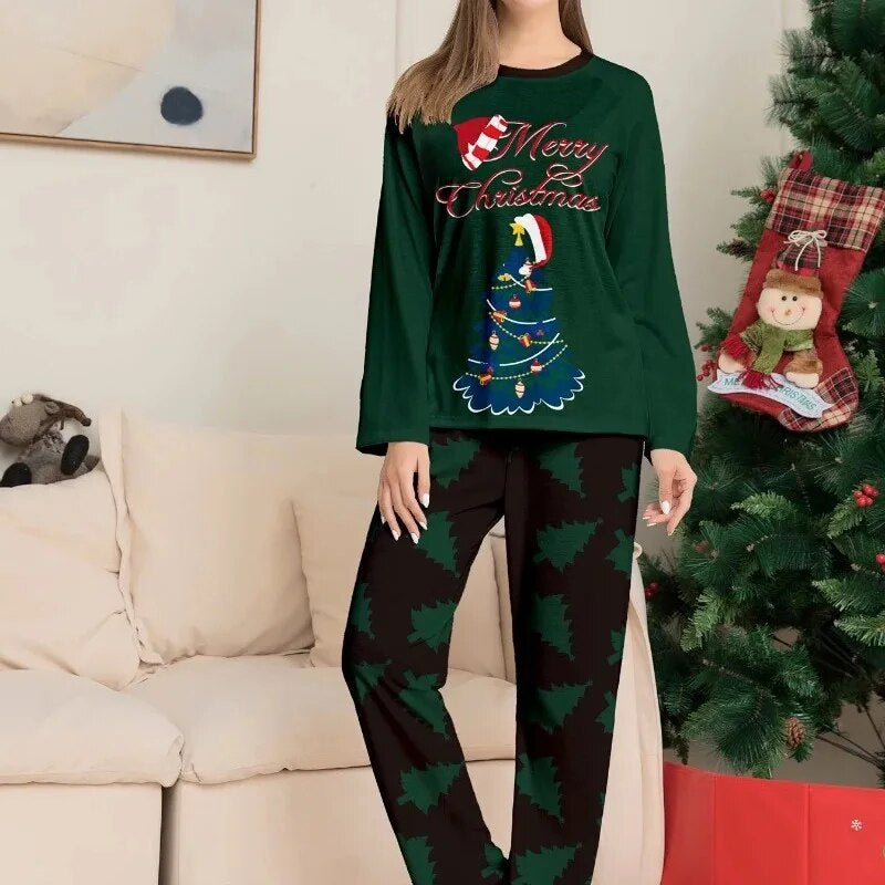 Family Matching Outfit Christmas New Spring Autumn Pajamas Sets Holiday Long Sleeves Homewear a Family of Five Sleepcoat H109