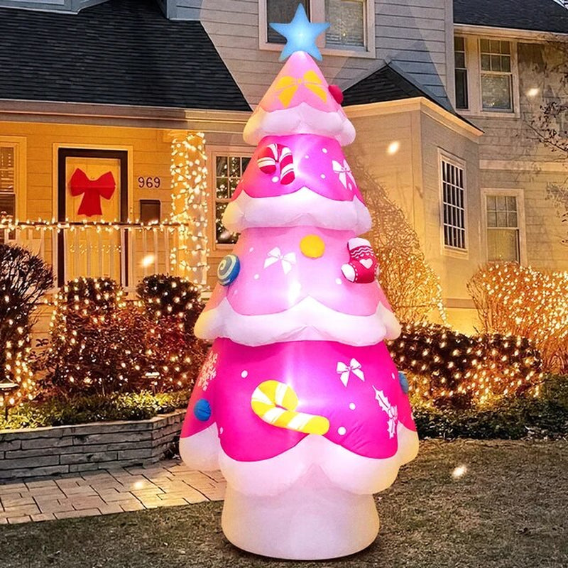 Hot Santa Claus Merry Christmas Tree Arch Sleigh Home Outdoor Inflatable Decoration Cosplay