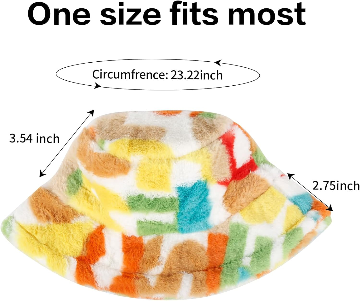 Winter Bucket Hat Fluffy Faux FurPlush Warm & Cute Fuzzy Bucket Hat for Women