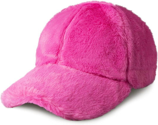 Everyday Winter Fur Baseball Cap for Women Men Fleece Dad Hat Unisex Adjustable Lightweight Polo Style Curved Brim