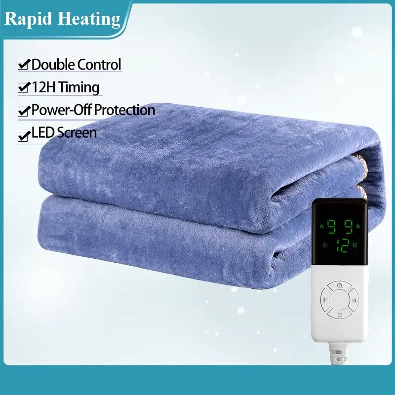 Thermal Soft Warming Winter Coral Fleece Throw Heated Heating Electric Blanket
