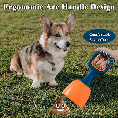 ATUBAN Dog Pooper Scooper Portable Poop Waste Pick Up, High Strength Material with Bag Dispenser Easy Grass & Gravel Pick Up