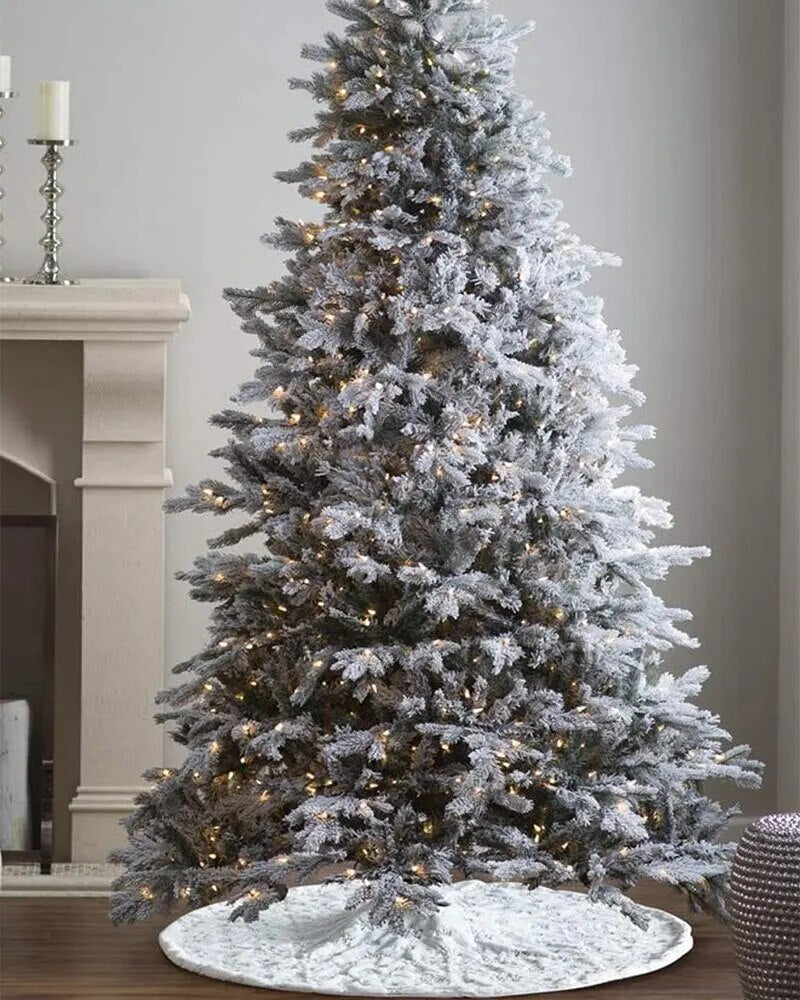 Christmas Tree Skirt Beaded Snowflake Sparkle Tree Skirt 78Cm/90Cm Plush Tree Skirt Christmas White Tree Skirt Decoration