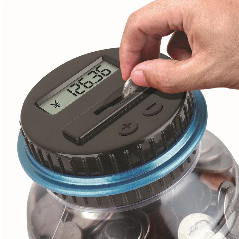 1.8L Piggy Bank Electronic Digital LCD Counting, Coin/Money Saving Jar 