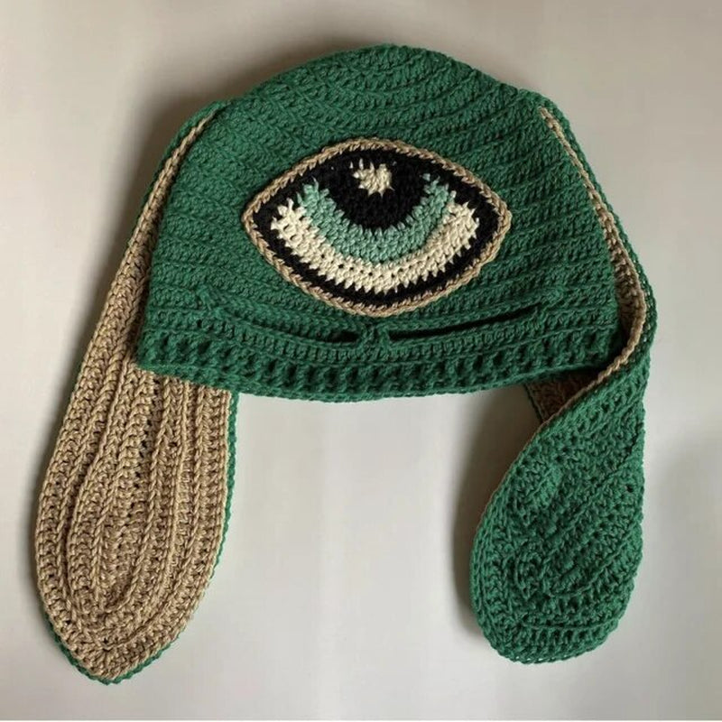 Cosplay Girls Cute Cartoon Animal Ears Cap, Knitted Bunny Ears, Windproof Mask