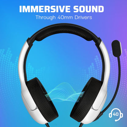 AIRLITE Wired Stereo Gaming Playstation Headset with Noise Cancelling Boom Microphone: PS5/PS4 (Frost White)