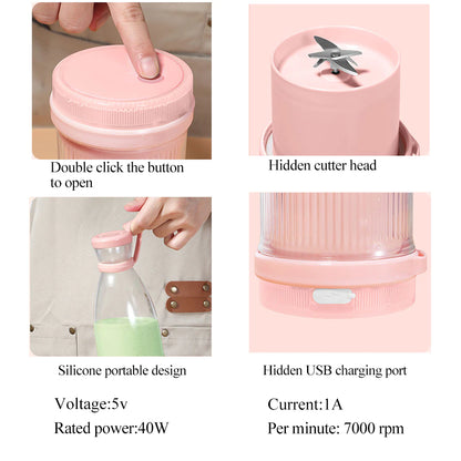Rechargeable Mixer/Fresh Fruit Juicer Mini Fast Electric Blender/ Smoothie Maker (Portable)