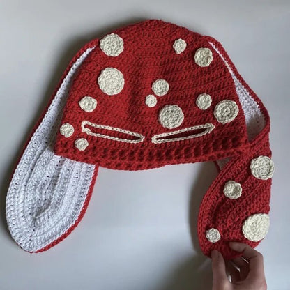 Cosplay Girls Cute Cartoon Animal Ears Cap, Knitted Bunny Ears, Windproof Mask
