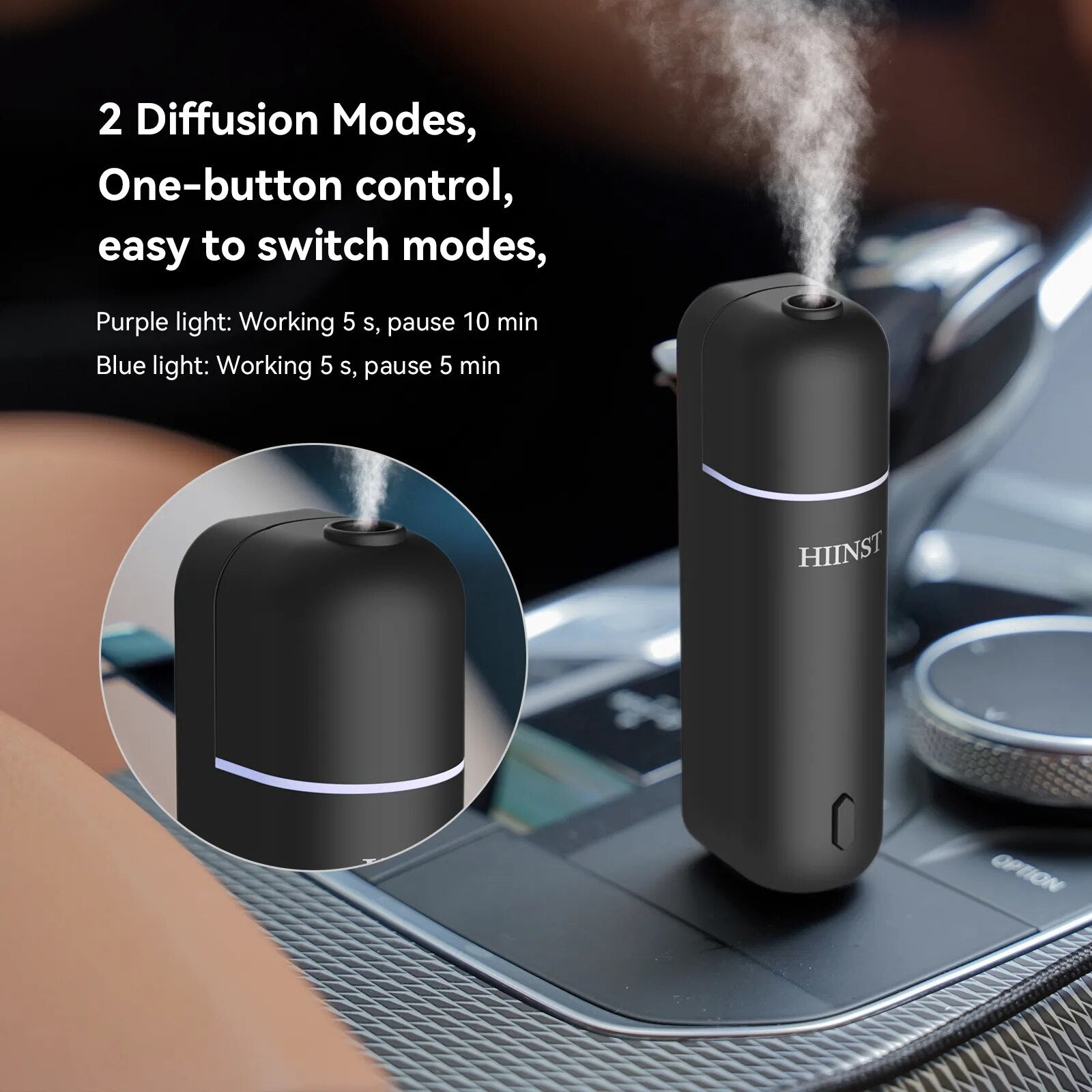Car Perfume Vent Clip Battery Operated Scent Diffuser Cordless Design with Six Scent Small Portable Gifts for Him/Her