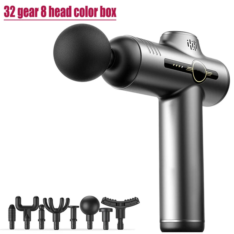 Facial Massage Gun Electric Percussion Pistol Massager Body/Neck/Back, Deep Tissue Muscle, Relaxation, Pain Relief