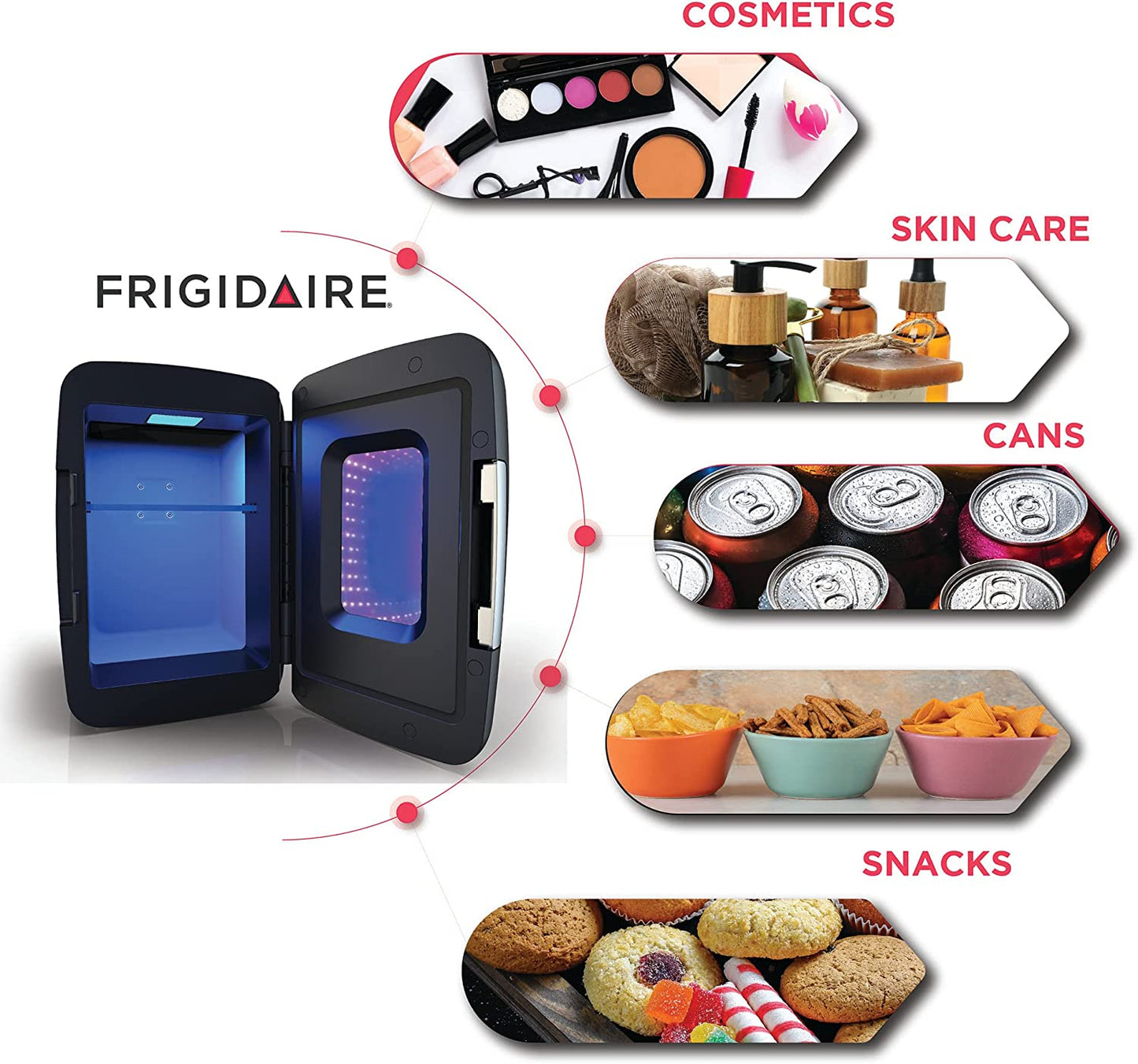 EFMIS179 Gaming Light up Mini Beverage Refrigerator, Stealth