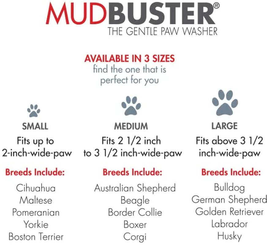 Mudbuster Portable Dog Paw Cleaner, Medium, Blue