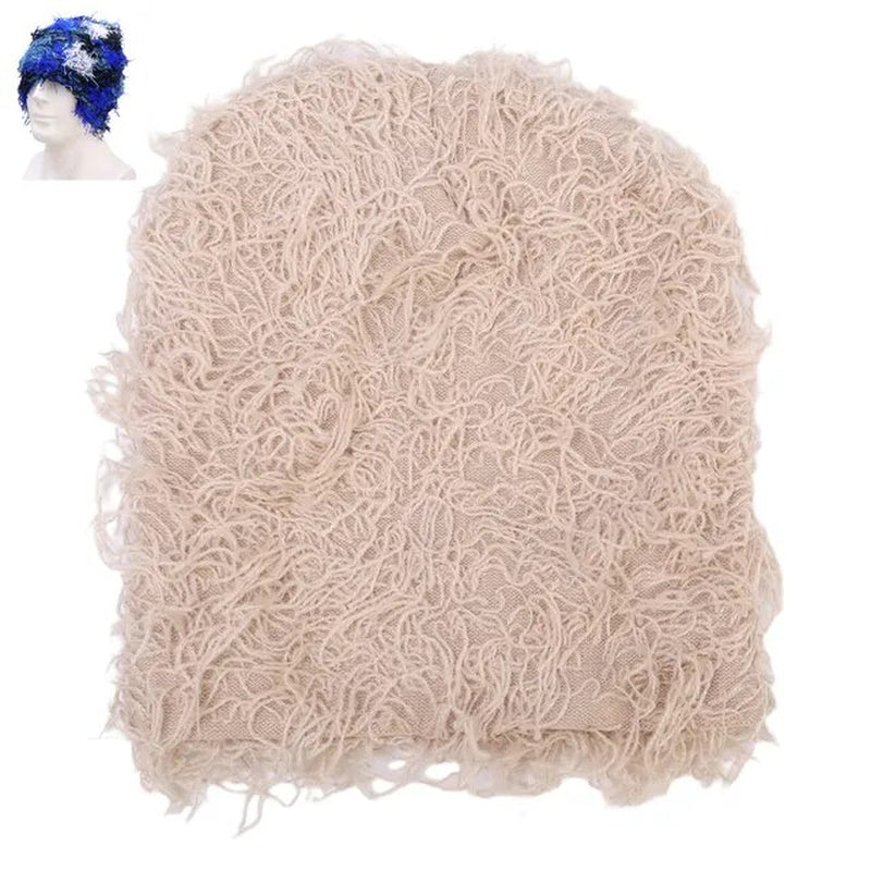  Balaclava Distressed Knitted Caps Full Face Ski Mask Women/Men Outdoor Camouflage Fleece Fuzzy Ski Balaclava BeaniesHat