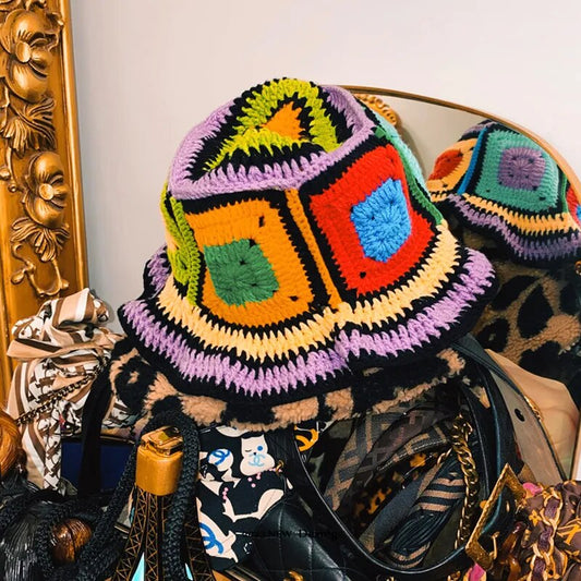 Women's Handmade Knitted Crochet Bucket Hat
