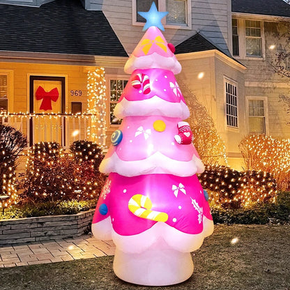 Hot Santa Claus Merry Christmas Tree Arch Sleigh Home Outdoor Inflatable Decoration Cosplay