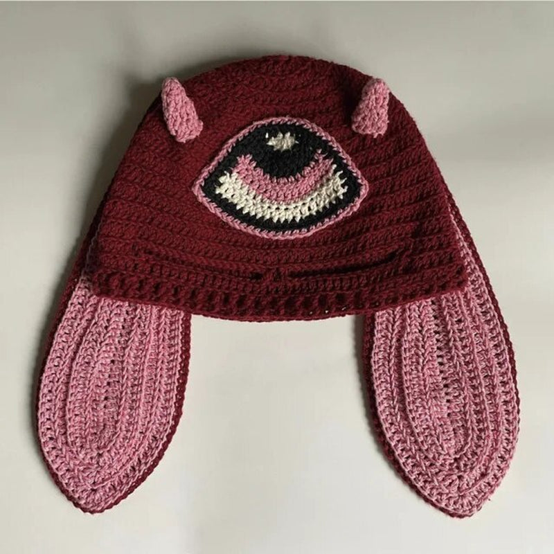 Cosplay Girls Cute Cartoon Animal Ears Cap, Knitted Bunny Ears, Windproof Mask