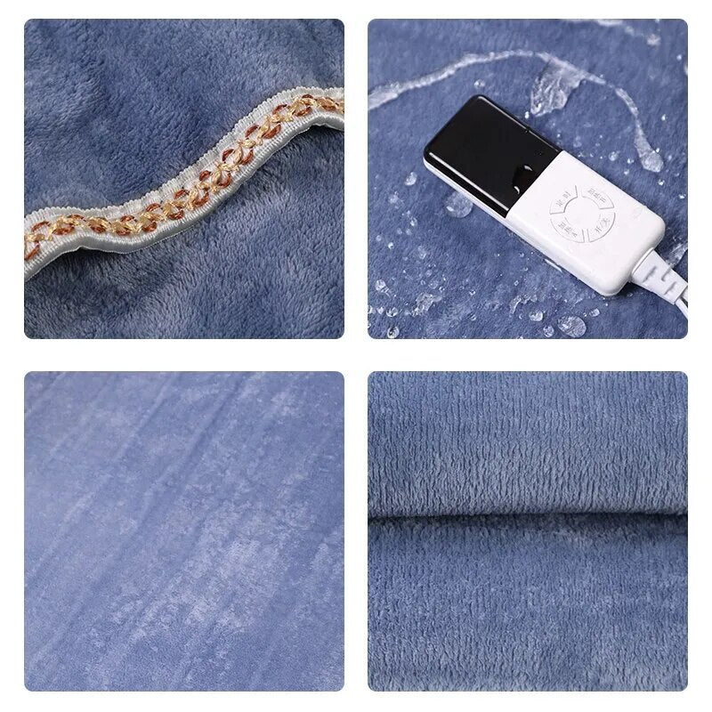 Thermal Soft Warming Winter Coral Fleece Throw Heated Heating Electric Blanket