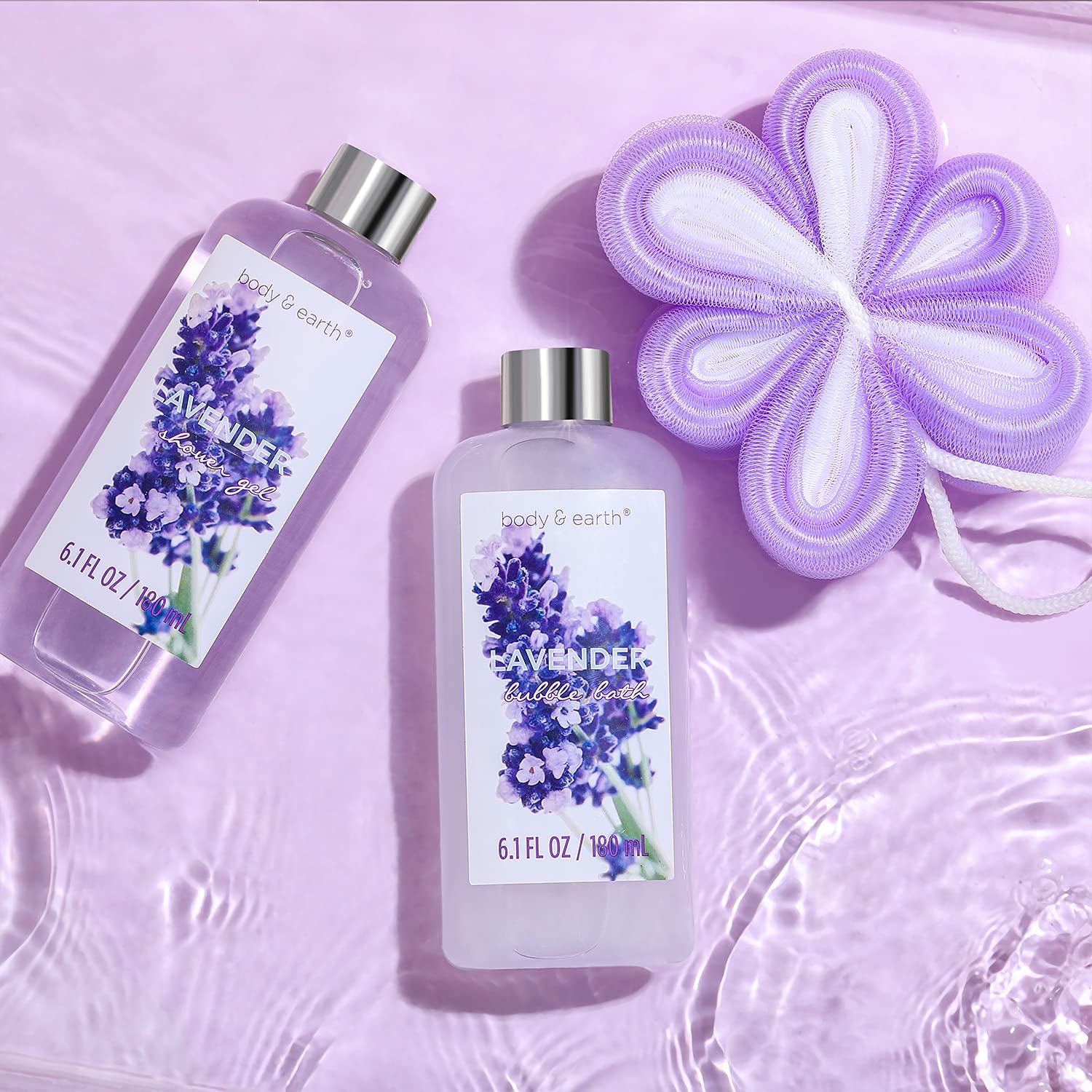 Gift Basket for Women - Bath Gifts Set, with Essential Oil, Shower Gel, Bubble Bath, Body Lotion, Lavender