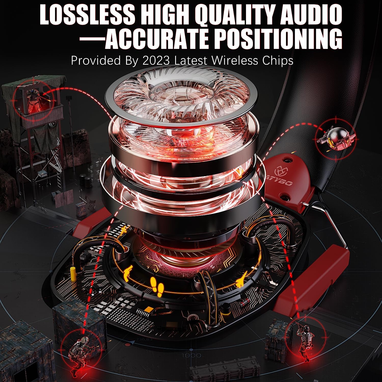 Wireless Gaming Headset 2.4Ghz USB & Type-C Gaming Headphones for PC, PS4, PS5, Switch, Bluetooth 5.3 Gaming Headset with Detachable Noise Cancelling Microphone