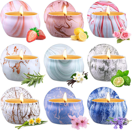 9 Pack Scented Candles Gifts for Women, 2.5Oz Aromatherapy Candles for Home Scented, 180 Hour Long Lasting Soy Wax Candle Sets for Women Gift,Small Candles for Gifts Bath Yoga Spa Birthday Gifts