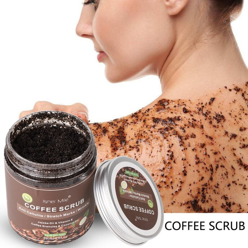 Coffee Scrub Exfoliating Facial, Sea Salt for Brightening, Anti Cellulite Acne Treatment