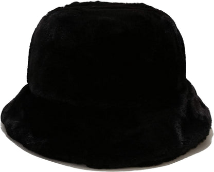Winter Faux Fur Bucket Hat Fluffy Warm Hat Unisex