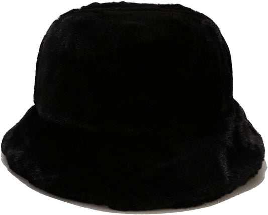 Winter Faux Fur Bucket Hat Fluffy Warm Hat Unisex