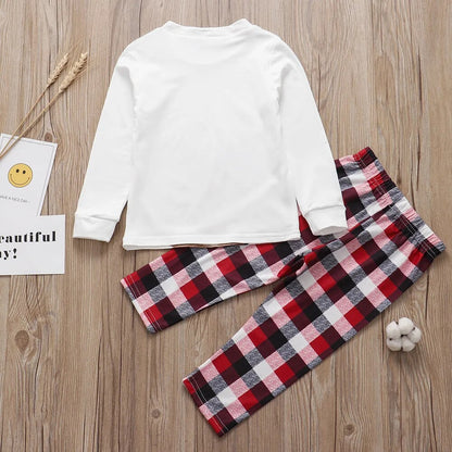 Christmas Family Pajamas Set Adult/Kid Sleepwear 2PCS  Tops +Pants Xmas Family Matching 
