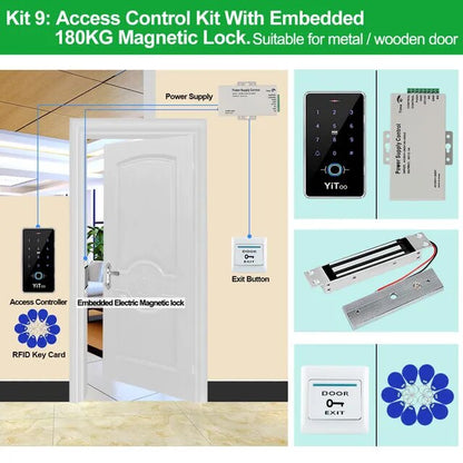 RFID Fingerprint Access Control System Door Lock, IP68 Fully Waterproof Electric Lock Set for Home Safe, Outdoor