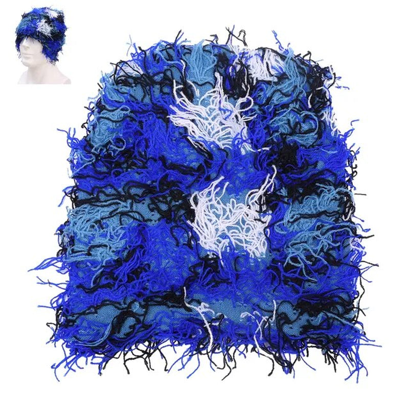  Balaclava Distressed Knitted Caps Full Face Ski Mask Women/Men Outdoor Camouflage Fleece Fuzzy Ski Balaclava BeaniesHat