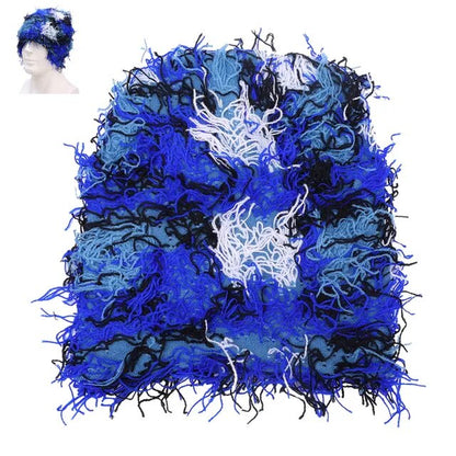  Balaclava Distressed Knitted Caps Full Face Ski Mask Women/Men Outdoor Camouflage Fleece Fuzzy Ski Balaclava BeaniesHat