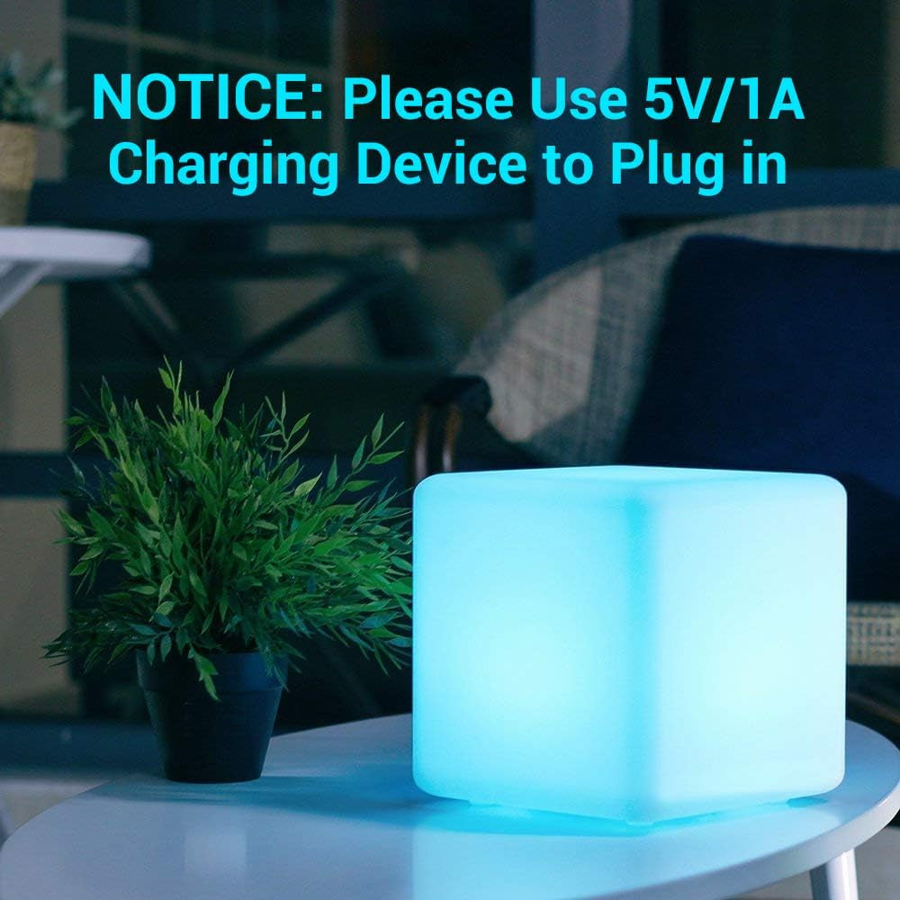 LED Light Cube:Rgb 16 Colors Cool Cosmic Cube Lights with Remote Control, MCU Tesseract Mood Lamp, IP65 Waterproof and USB Charging beside Desk Lamp, Perfect for Kids Nursery and Toys (7 Inch)