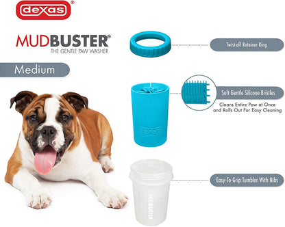 Mudbuster Portable Dog Paw Cleaner, Medium, Blue