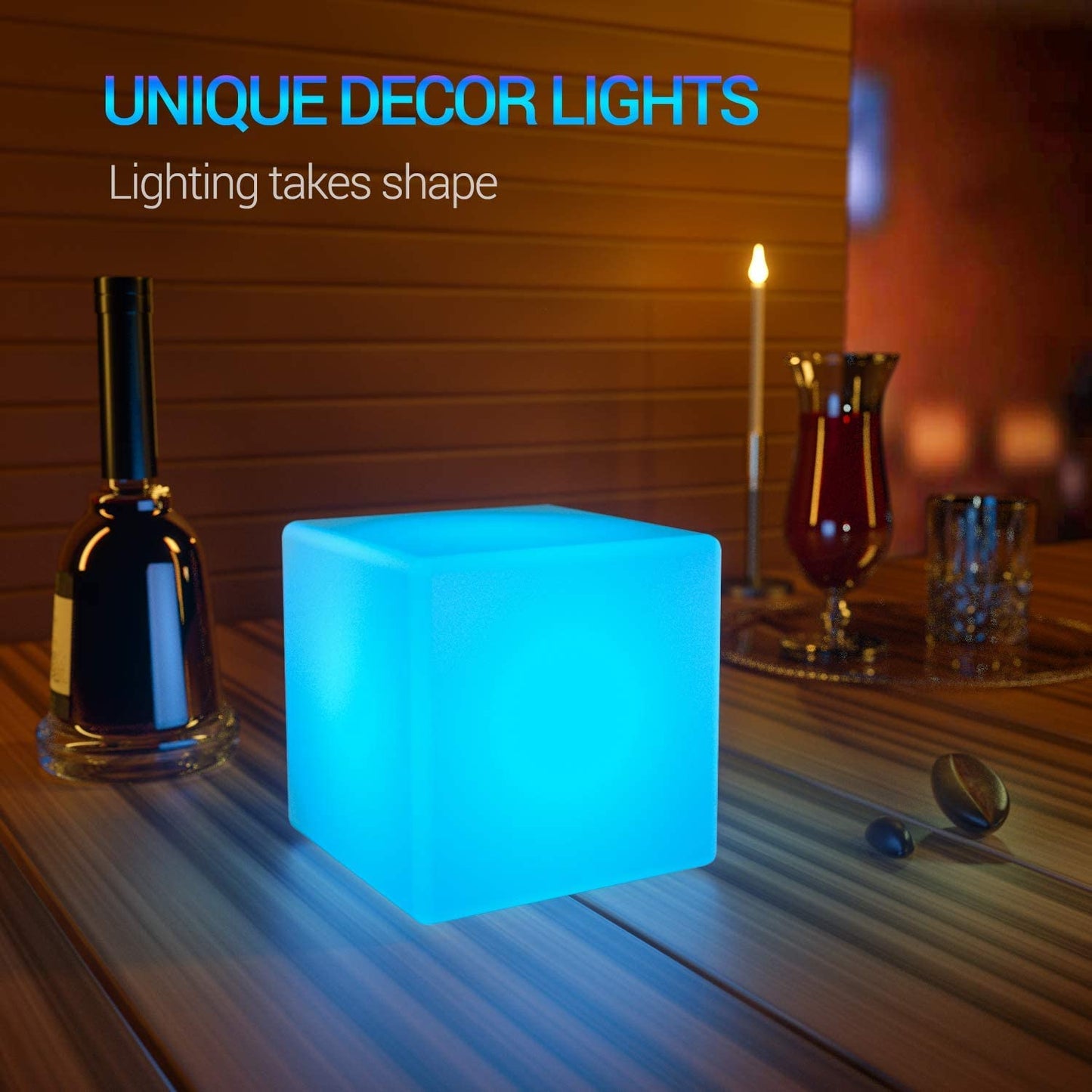 LED Light Cube:Rgb 16 Colors Cool Cosmic Cube Lights with Remote Control, MCU Tesseract Mood Lamp, IP65 Waterproof and USB Charging beside Desk Lamp, Perfect for Kids Nursery and Toys (7 Inch)