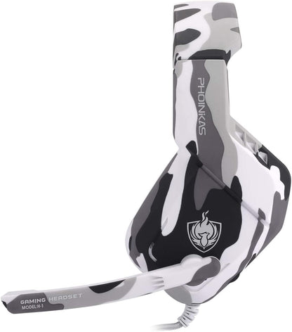 Gaming Headset for PS4, Xbox One, PC, Laptop, Mac, Nintendo Switch, 3.5MM PS4 Stereo Headset over Ear Headphones with Noise-Cancelling Mic, Bass Surround - Camo